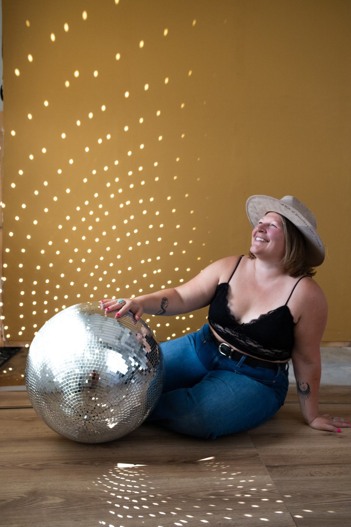 Ashley — joyful with disco ball