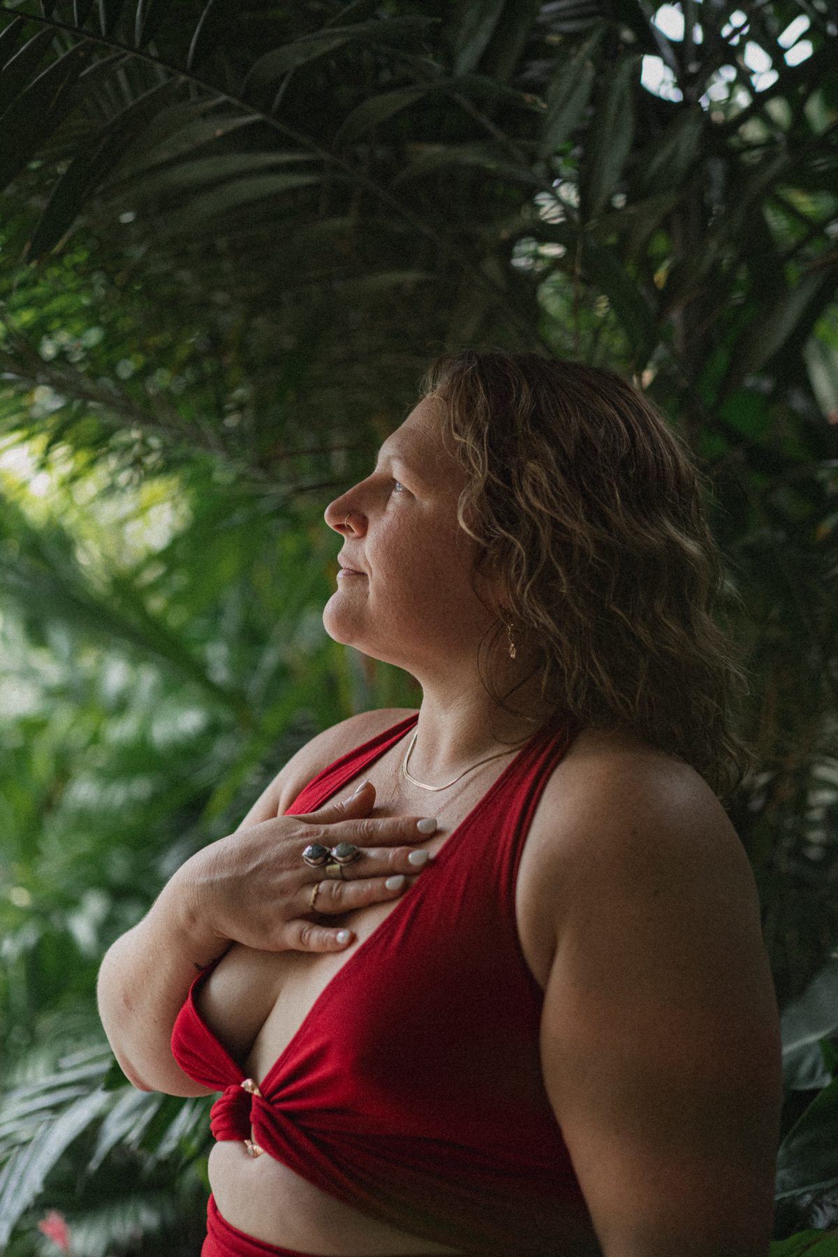 Ashley — hand on heart, present